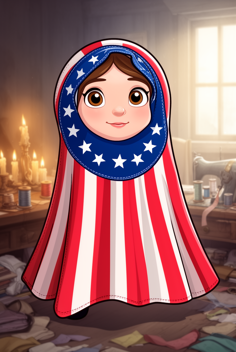 Betsy Ross's Flag character illustration