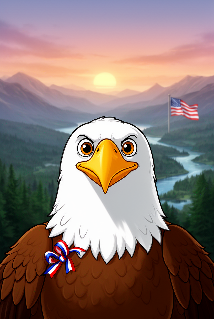 Liberty the Bald Eagle character illustration