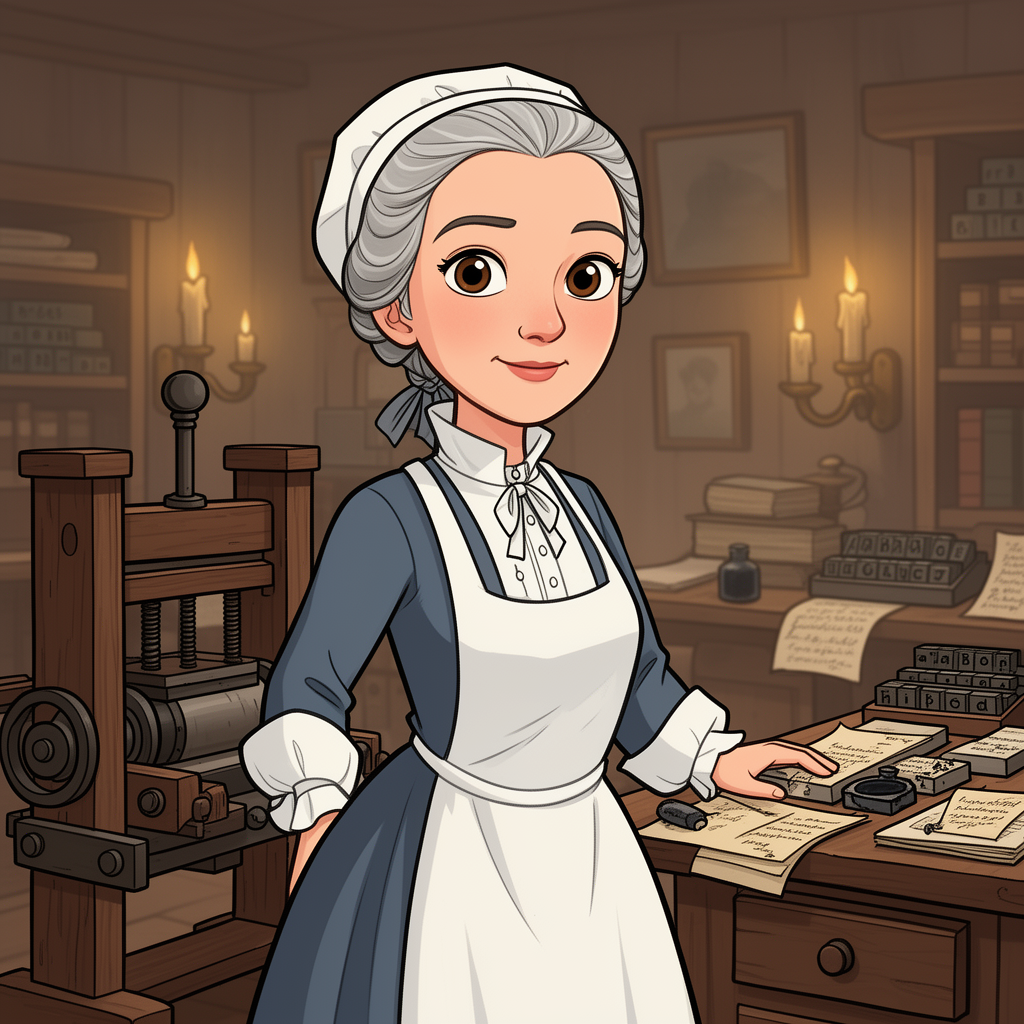 Mary Katharine Goddard character illustration