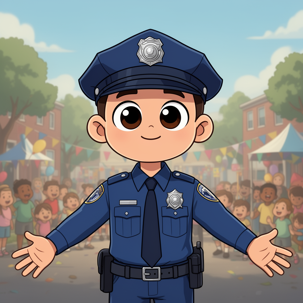 Officer Hugs character illustration