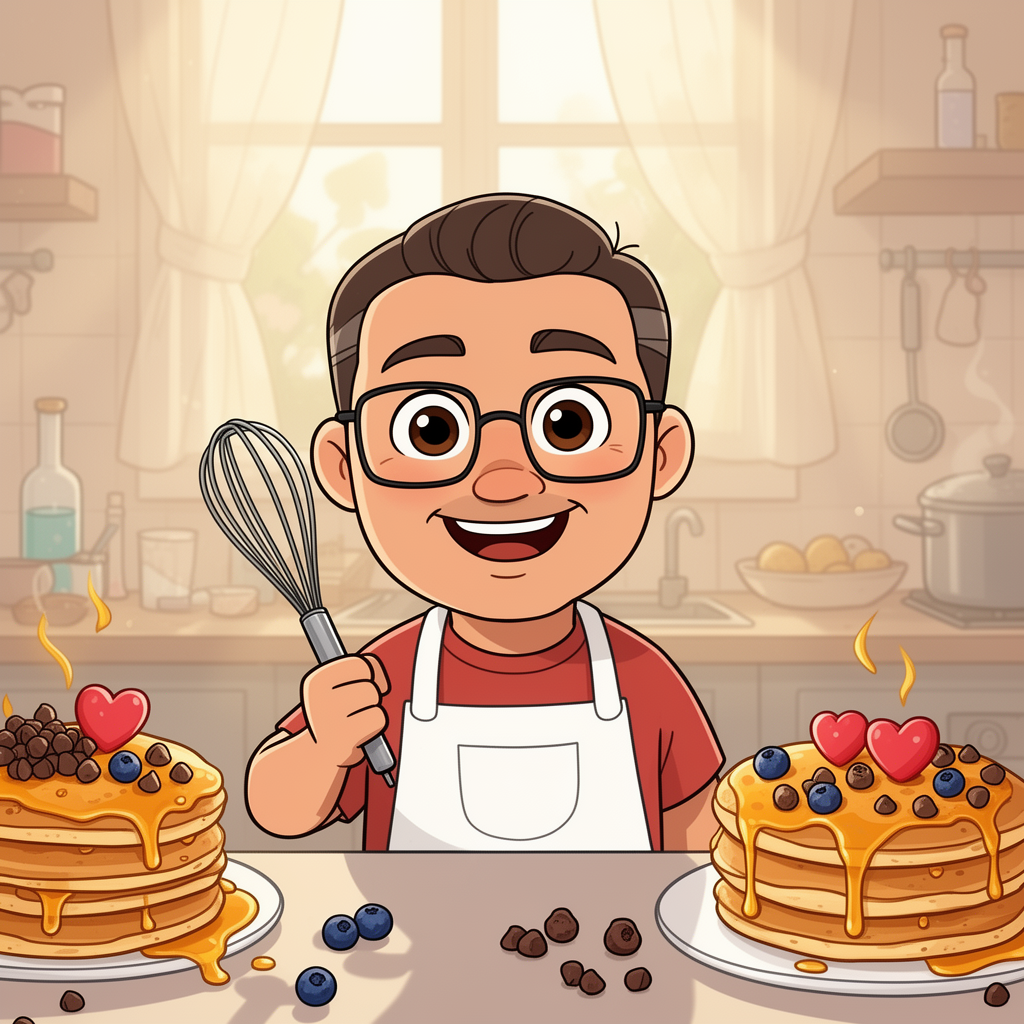 Professor Pancake character illustration