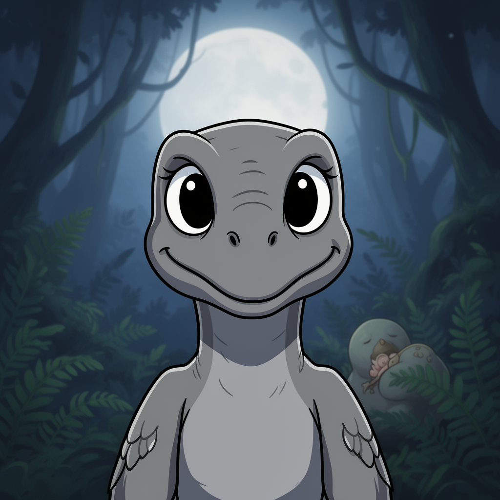 The Quietest Raptor character illustration