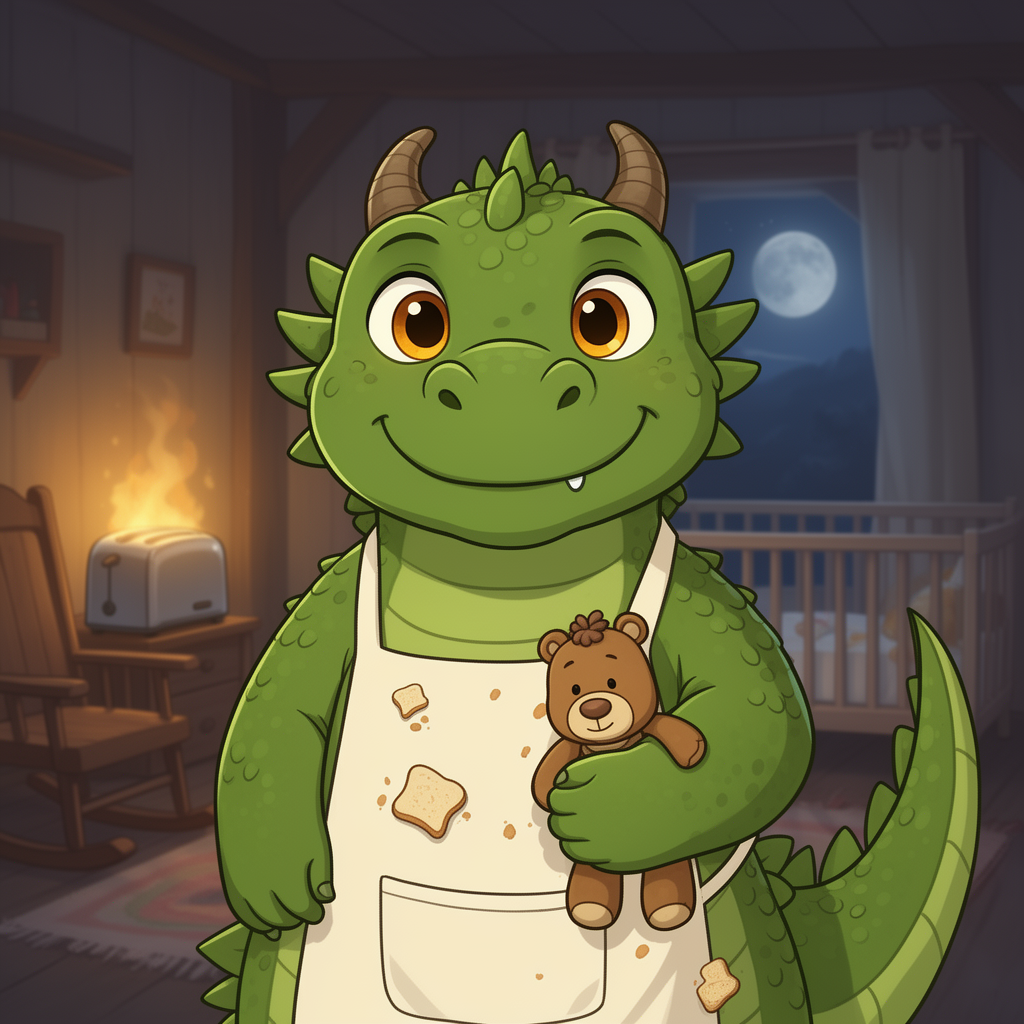 Walter the Dad Dragon character illustration