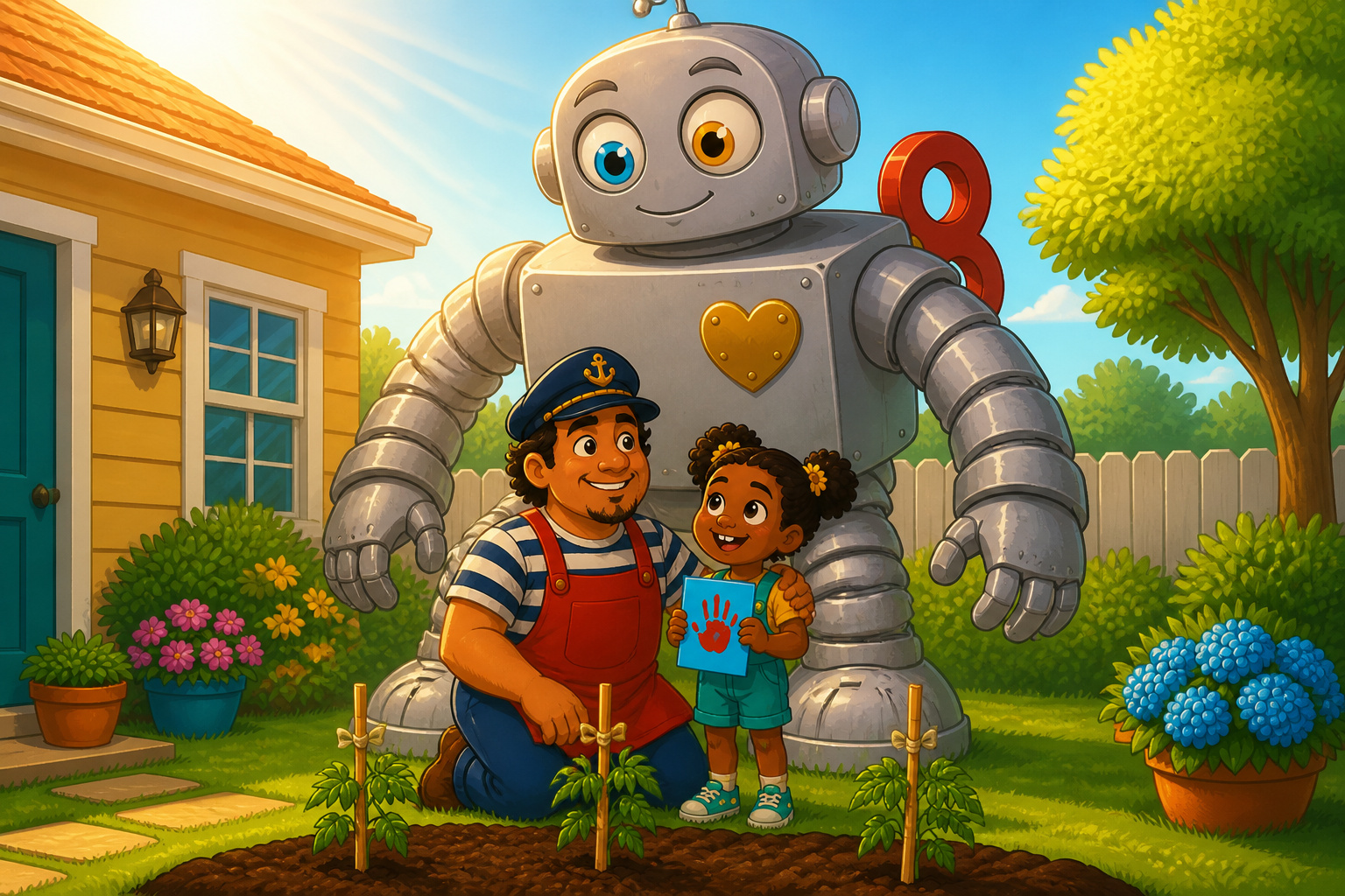 Captain Dad and the Gentle Giant cover illustration