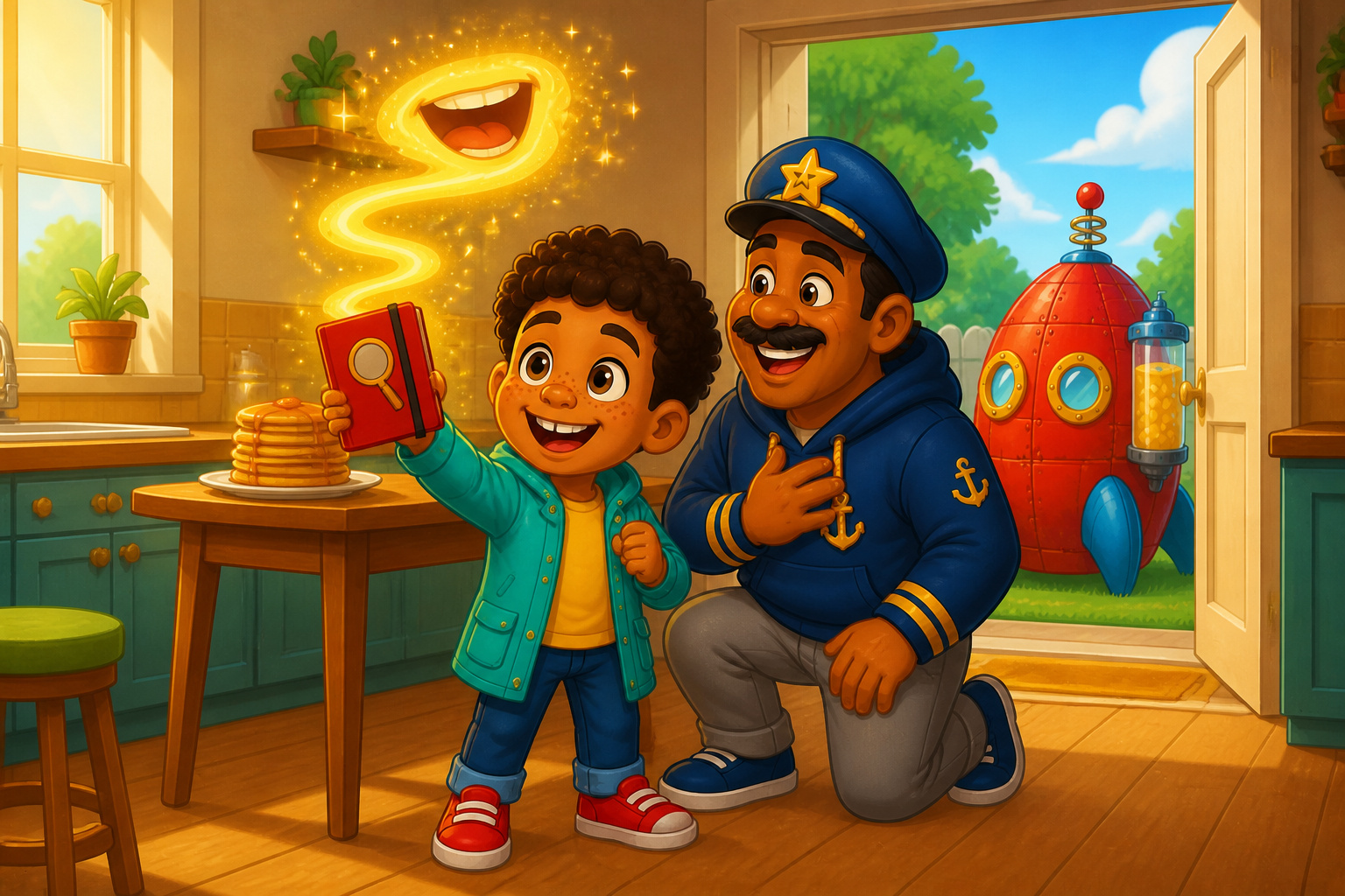 Theo and the Case of Captain Dad's Laugh cover illustration
